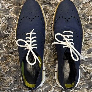 Cole Haan Navy Oxfords with White Laces